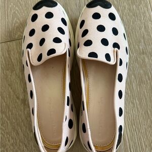 Hogan Pink and Black Polka Dot Flats